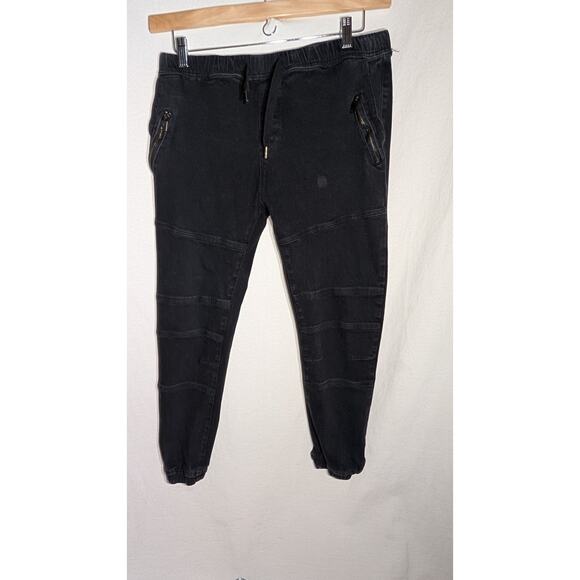 Demolition Denim Womens Black Cargo Utility Jogger Pants Sz 2X Moto Goth Grunge - Picture 1 of 7